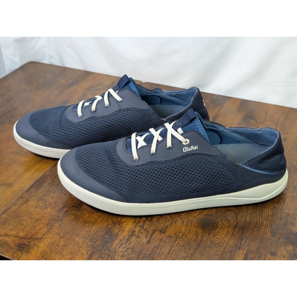 OluKai Shoes Mens US Size 13 EU 46 Moku Pae Blue Mesh Sneakers Lightweight